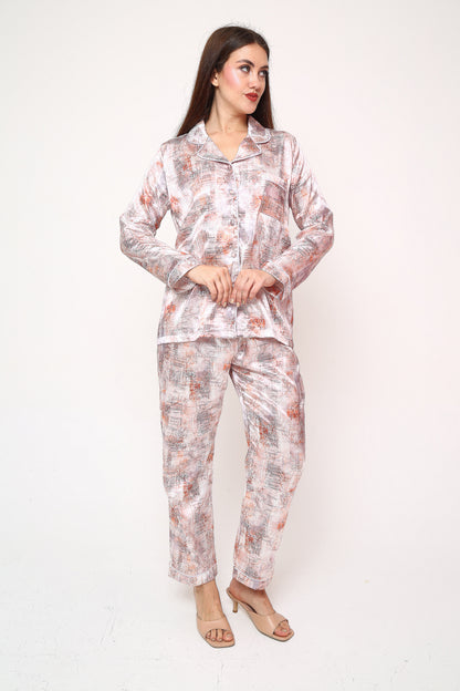 Silk Point – Saten Pijama Takımı | Peach Copper
