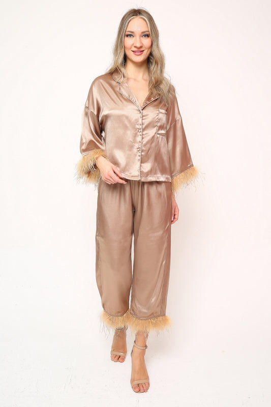 Lune Satin - Saten Pijama Takımı