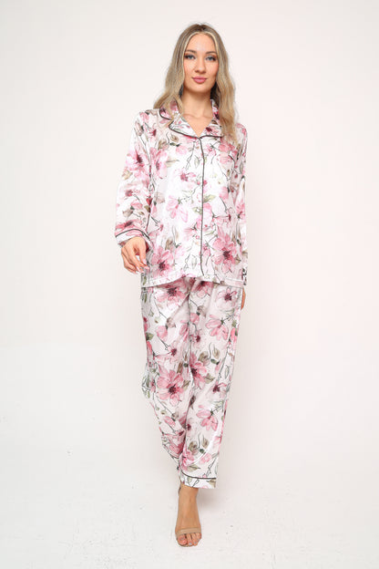 Silk Bloom – Saten Pijama Takımı