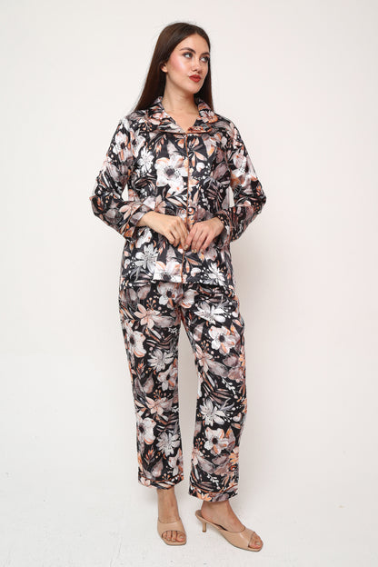 Silk Bloom – Saten Pijama Takımı