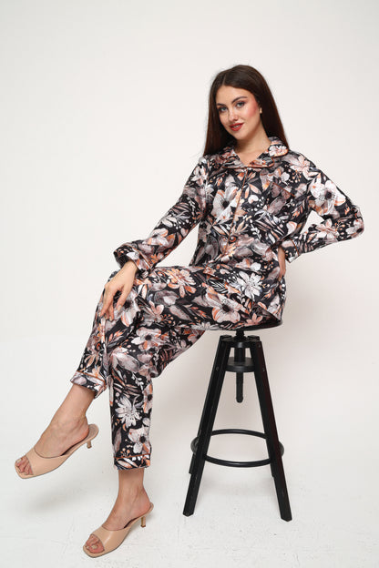 Silk Bloom – Saten Pijama Takımı