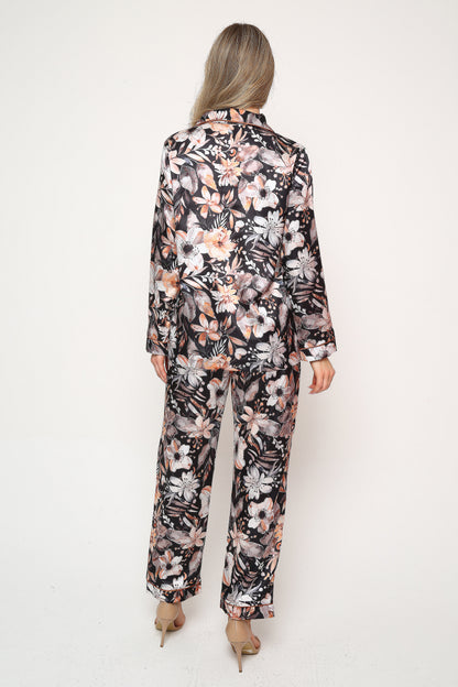 Silk Bloom – Saten Pijama Takımı