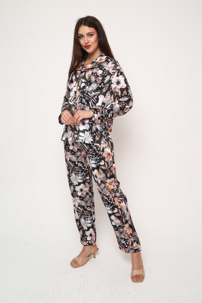 Silk Bloom – Saten Pijama Takımı