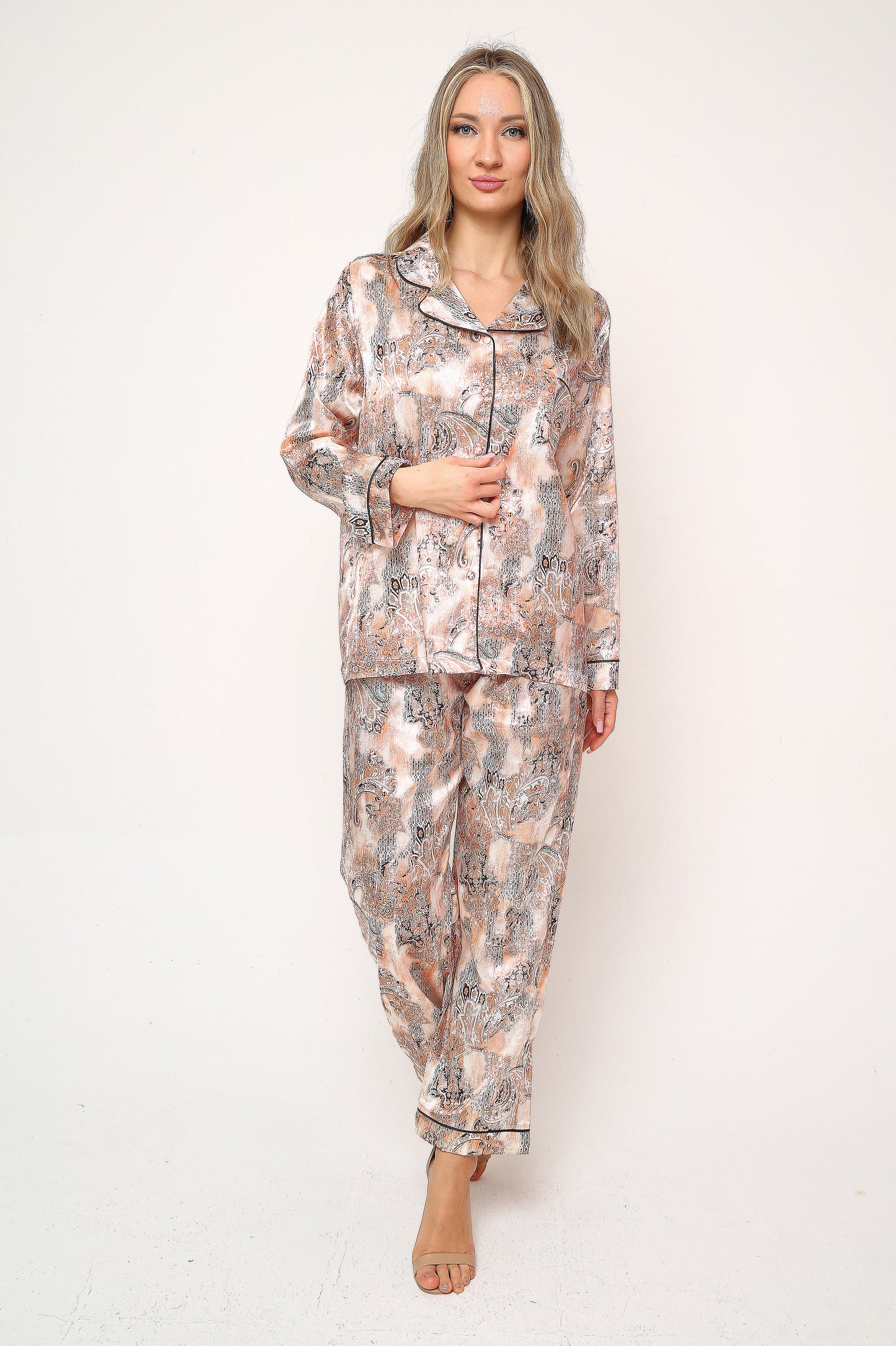 Golden Touch – Saten Pijama Takımı | Copper Glow