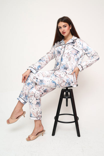 Silk Bloom – Saten Pijama Takımı