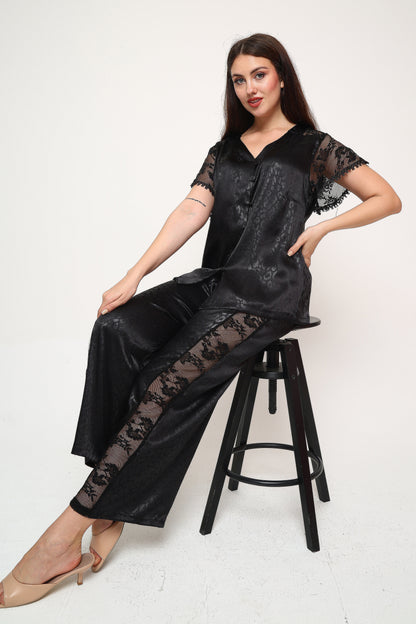 Elegant Touch – Saten Pijama Takımı